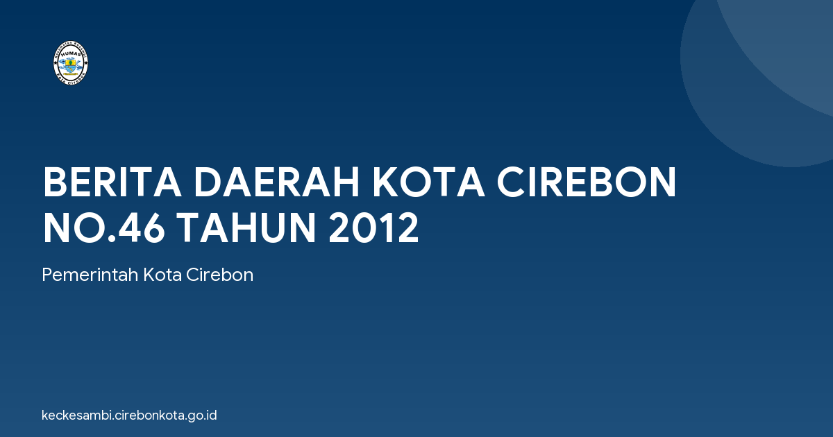 BERITA DAERAH KOTA CIREBON NO.46 TAHUN 2012